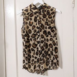 Forever 21 Leopard Print Sleeveless Blouse